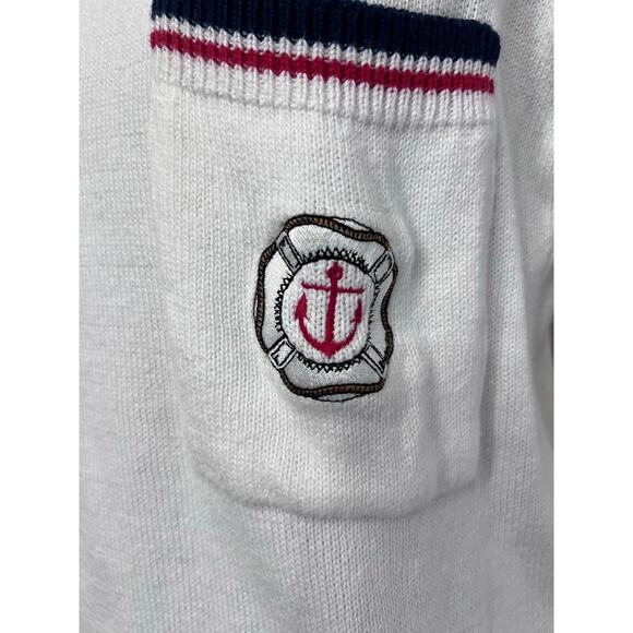 VTG Winona Knits Nautical Pullover Crew Sweater Sz M Cotton Knit Coastal Sailor - Picture 5 of 6